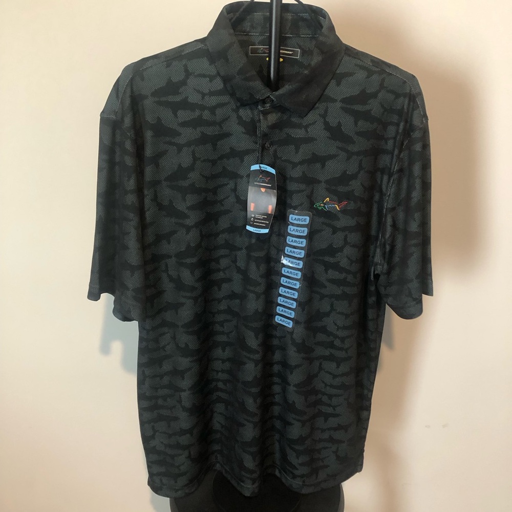 Greg Norman Collection Black Camo Short Sleeve Polo